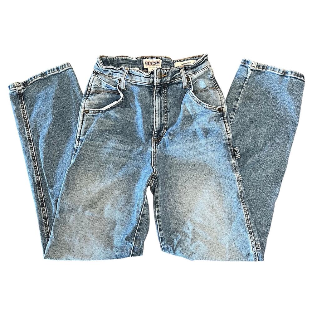 GUESS Originals Womens Light Wash Straight Leg Y2K Carpenter Jeans Size 26